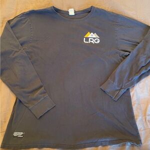 LRG vintage! Deadstock! 1990s Black Long Sleeve Tee with White and Yellow Logo